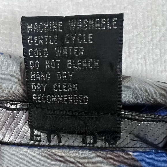 FU DA 100% Silk Size PL Button Up‎ Short Sleeve Blouse Top Blue Hawaiian Floral - Picture 13 of 14